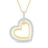 Thumbnail Image 1 of Diamond Tilted Hearts Necklace 1/4 ct tw 10K Yellow Gold 18&quot;