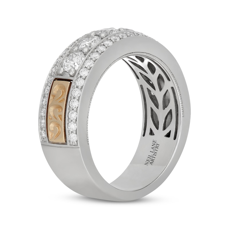 Main Image 2 of Men's Neil Lane Artistry Lab-Grown Diamond Wedding Band 1-1/2 ct tw 14K Two-Tone Gold