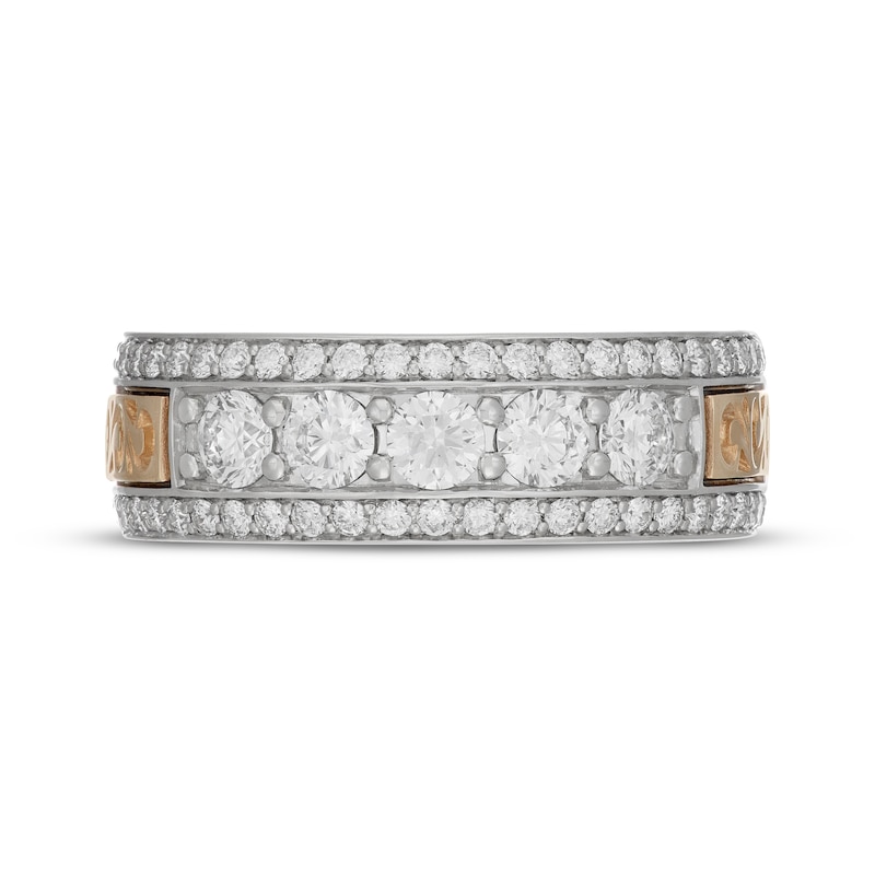 Main Image 3 of Men's Neil Lane Artistry Lab-Grown Diamond Wedding Band 1-1/2 ct tw 14K Two-Tone Gold