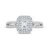 Thumbnail Image 3 of THE LEO Diamond Emerald-Cut Double Halo Engagement Ring 7/8 ct tw 14K White Gold