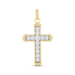 KAY Lab-Grown Diamonds Cross Charm 2 ct tw 10K Yellow Gold