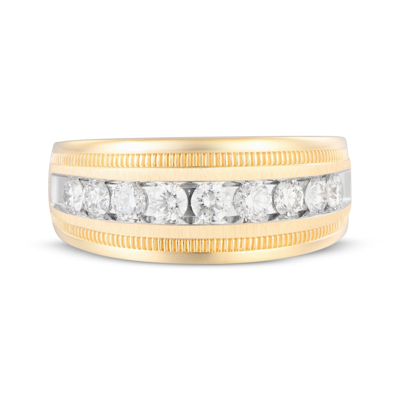 Men's Diamond Channel Wedding Band 1 ct tw 10K Yellow Gold