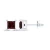 Thumbnail Image 0 of Square-Cut Garnet Solitaire Stud Earrings Sterling Silver