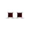 Thumbnail Image 2 of Square-Cut Garnet Solitaire Stud Earrings Sterling Silver