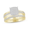 Thumbnail Image 0 of Multi-Diamond Cushion-Shaped Bridal Set 1/8 ct tw 10K Yellow Gold