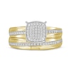 Thumbnail Image 2 of Multi-Diamond Cushion-Shaped Bridal Set 1/8 ct tw 10K Yellow Gold