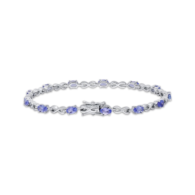 Main Image 1 of Oval-Cut Tanzanite & Infinity Link Bracelet Sterling Silver 7.25&quot;