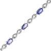 Thumbnail Image 2 of Oval-Cut Tanzanite & Infinity Link Bracelet Sterling Silver 7.25&quot;