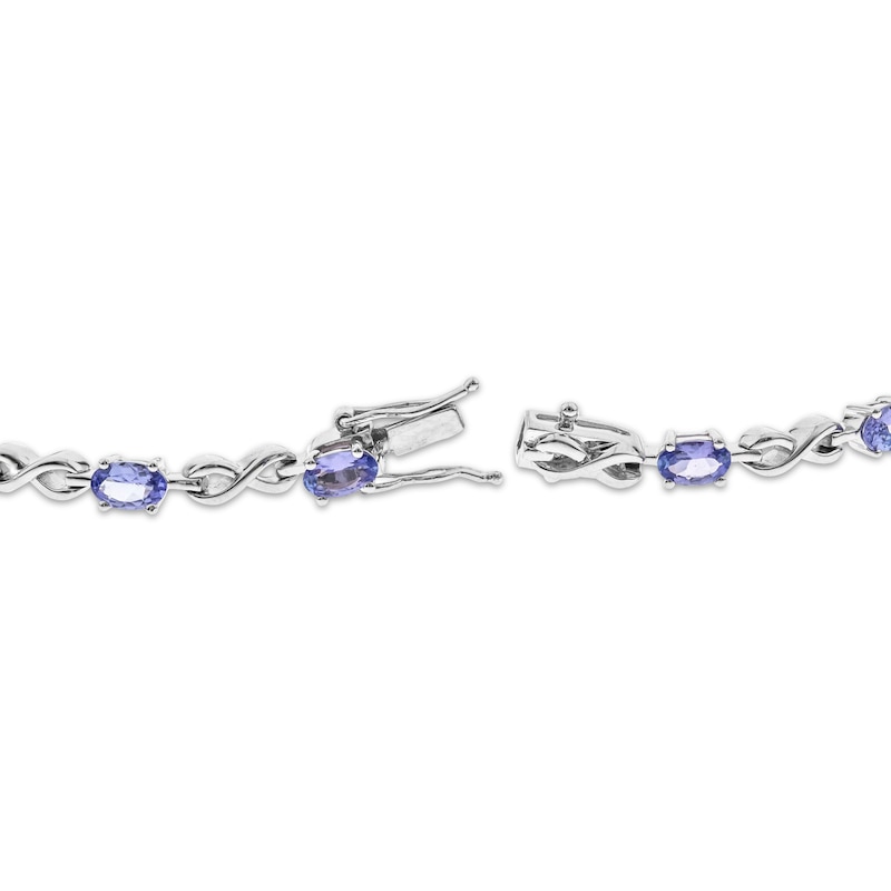 Main Image 3 of Oval-Cut Tanzanite & Infinity Link Bracelet Sterling Silver 7.25&quot;