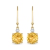 Thumbnail Image 1 of Citrine & Diamond Accent Drop Earrings 14K Yellow Gold