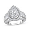 Thumbnail Image 1 of Lab-Grown Diamonds by KAY Pear-Shaped Double Halo Engagement Ring 2 ct tw 10K White Gold