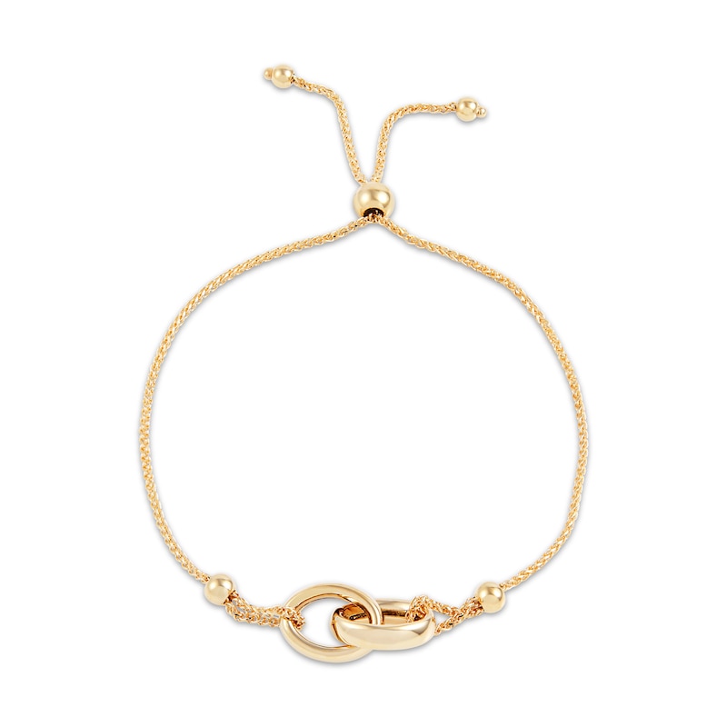 Main Image 2 of Interlocking Oval Link Bolo Bracelet 10K Yellow Gold