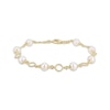 Thumbnail Image 1 of Cultured Pearl Link Bracelet 18K Yellow Gold-Plated Sterling Silver 7.25&quot;