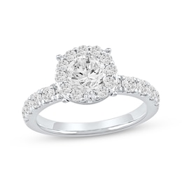 Adore Round-Cut Diamond Halo Engagement Ring 2 ct tw 14K White Gold