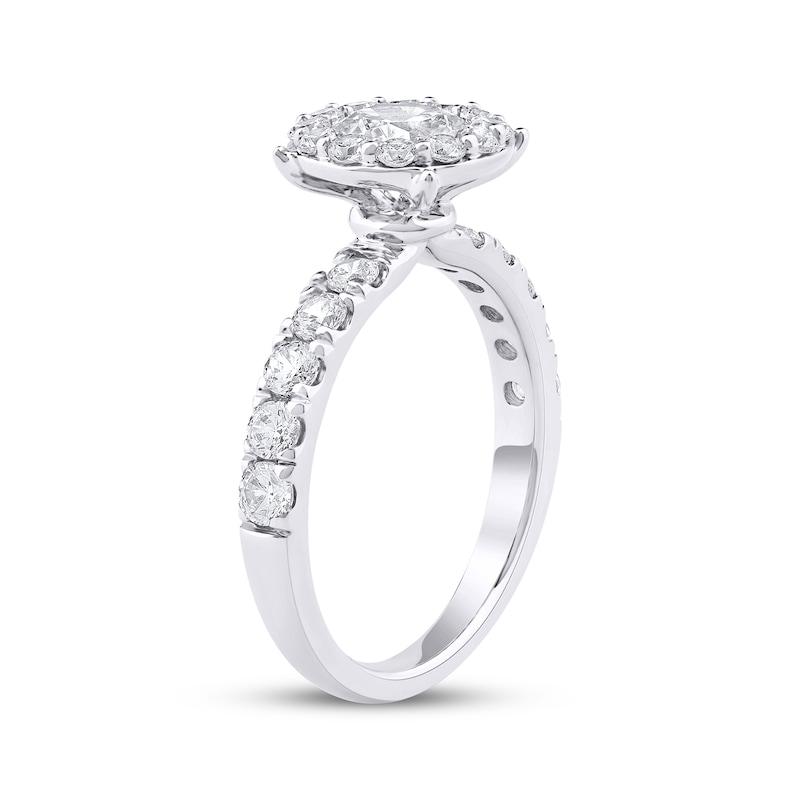 Main Image 2 of Round-Cut Diamond Halo Engagement Ring 2 ct tw 14K White Gold