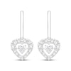 Thumbnail Image 2 of Unstoppable Love Lab-Grown Diamond Heart-Shaped Dangle Hoop Earrings 1-1/2 ct tw 10K White Gold