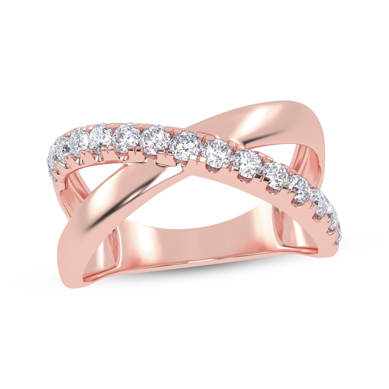 Main Image 1 of Diamond Crisscross Orbit Ring 1/2 ct tw 14K Rose Gold