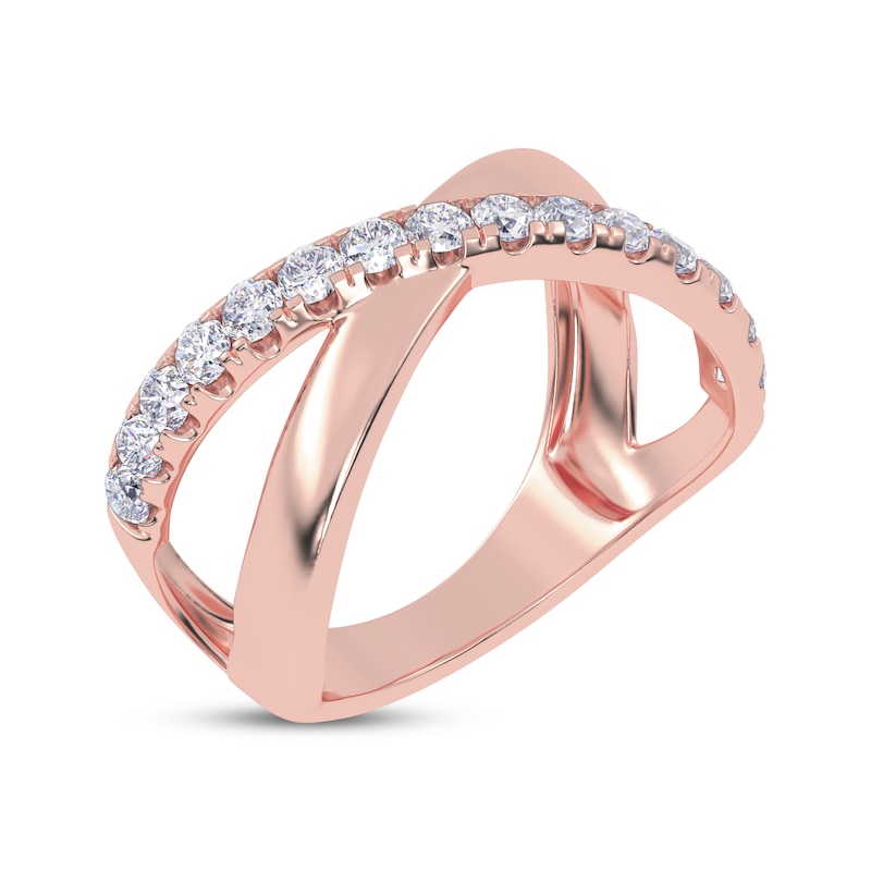 Main Image 2 of Diamond Crisscross Orbit Ring 1/2 ct tw 14K Rose Gold