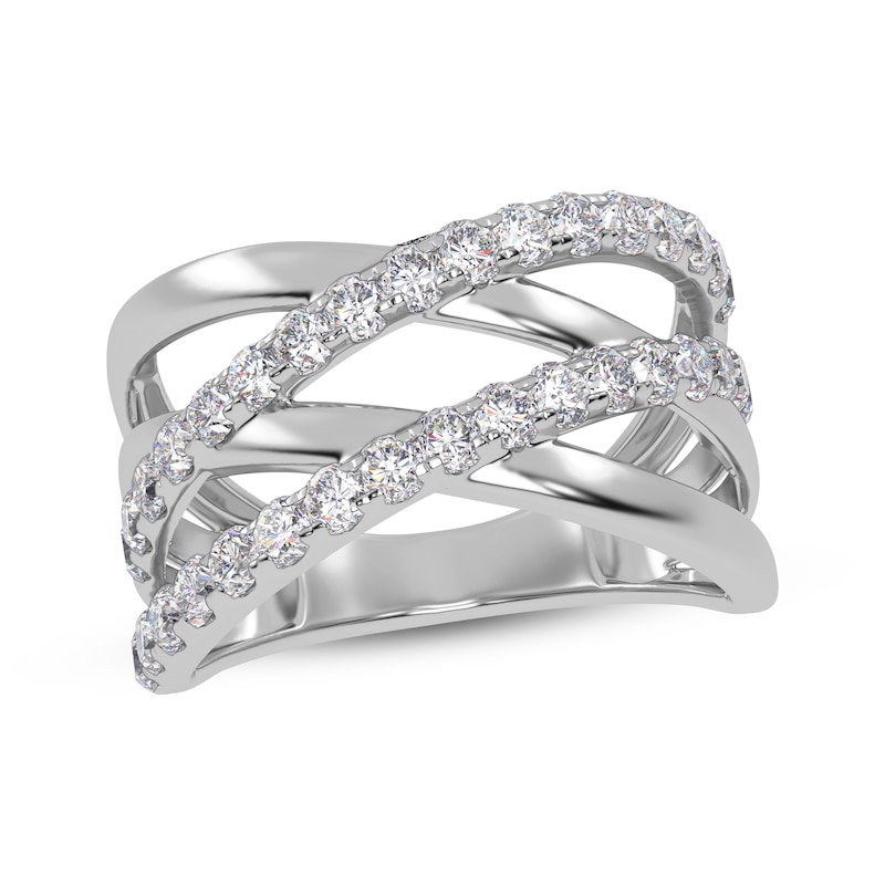 Main Image 1 of Diamond Multi-Row Crisscross Ring 1/2 ct tw 14K White Gold