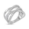 Thumbnail Image 2 of Diamond Multi-Row Crisscross Ring 1/2 ct tw 14K White Gold