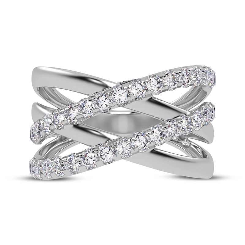 Main Image 3 of Diamond Multi-Row Crisscross Ring 1/2 ct tw 14K White Gold