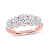 Thumbnail Image 1 of Lab-Grown Diamonds by KAY Oval-Cut Graduating Ring 2 ct tw 14K Rose Gold