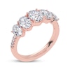 Thumbnail Image 2 of Lab-Grown Diamonds by KAY Oval-Cut Graduating Ring 2 ct tw 14K Rose Gold