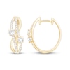 Thumbnail Image 1 of Lab-Grown Diamonds by KAY Wavy Split Hoop Earrings 1 ct tw 14K Yellow Gold