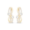 Thumbnail Image 2 of Lab-Grown Diamonds by KAY Wavy Split Hoop Earrings 1 ct tw 14K Yellow Gold