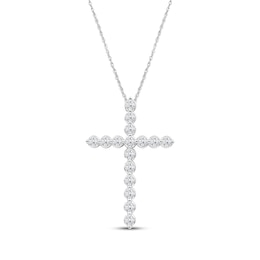 Lab-Grown Diamonds by KAY Cross Necklace 2 ct tw 14K White Gold 18&quot;