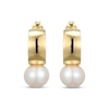 Thumbnail Image 2 of Freshwater Cultured Pearl Hoop Earrings 18K Yellow Gold-Plated Sterling Silver