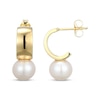 Thumbnail Image 3 of Freshwater Cultured Pearl Hoop Earrings 18K Yellow Gold-Plated Sterling Silver