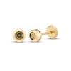 Thumbnail Image 1 of Children's Round-Cut Peridot Stud Earrings 14K Yellow Gold