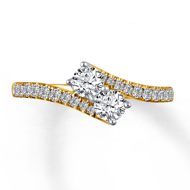 Main Image 1 of Ever Us Two-Stone Ring 3/4 ct tw Diamonds 14K Yellow Gold