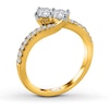 Thumbnail Image 2 of Ever Us Two-Stone Ring 3/4 ct tw Diamonds 14K Yellow Gold