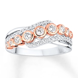 Adore Diamond Anniversary Band 1/2 ct tw Bezel-set 14K Two-Tone Gold