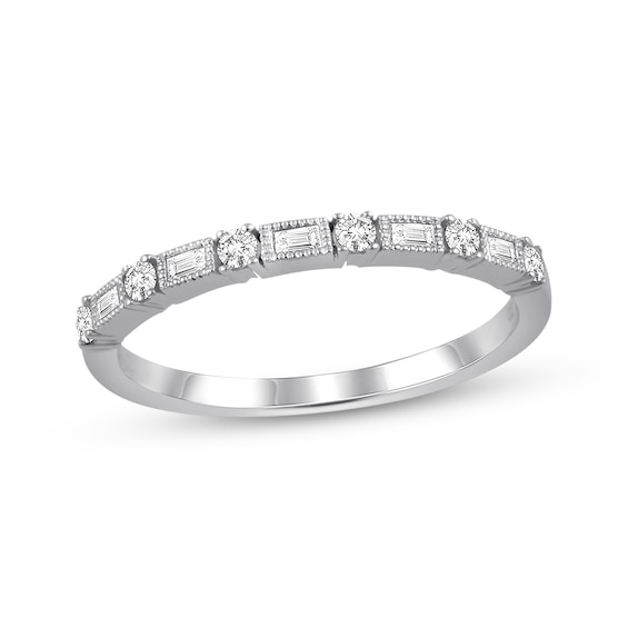 Diamond Anniversary Band 1/5 cttw Round/Baguette 14K White Gold