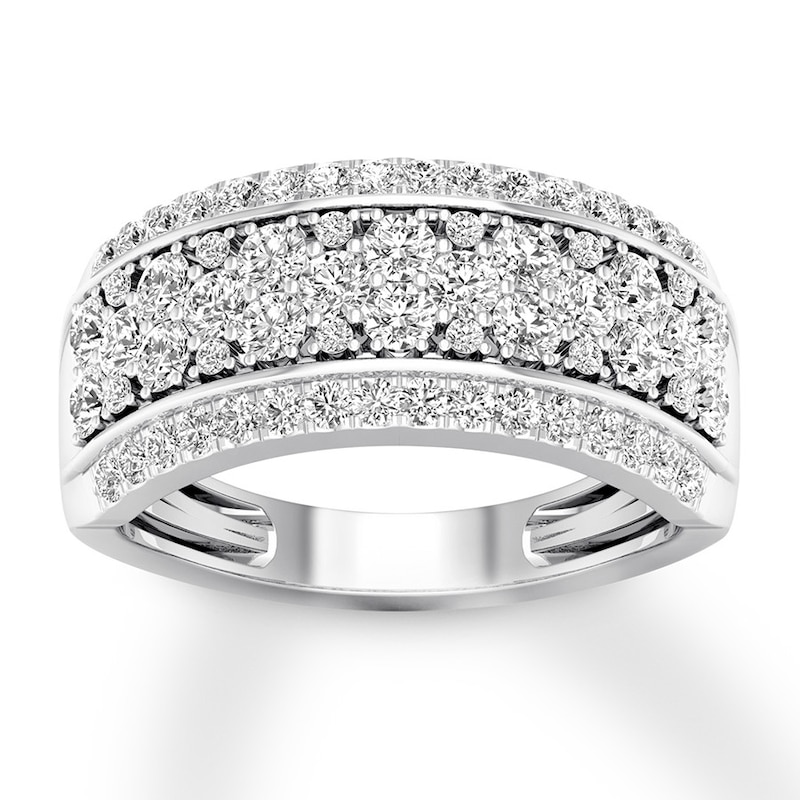 Diamond Anniversary Band 1 Ct Tw Round Cut 14k White Gold Kay Outlet