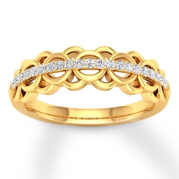 Adore Diamond Anniversary Band 1/6 ct tw Round-cut 10K Yellow Gold