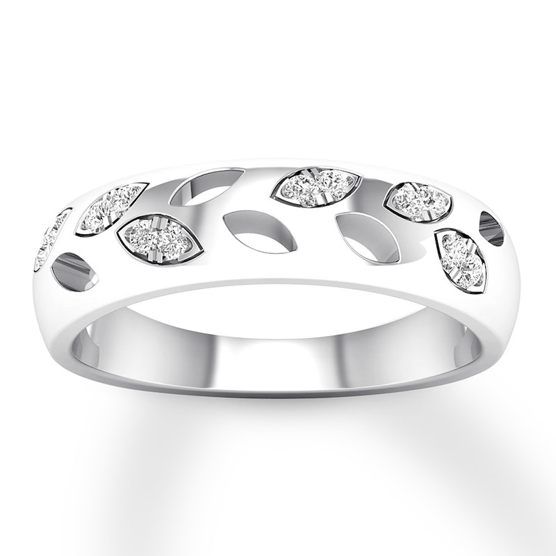 Main Image 1 of Diamond Anniversary Band 1/10 ct tw Round-cut 10K White Gold