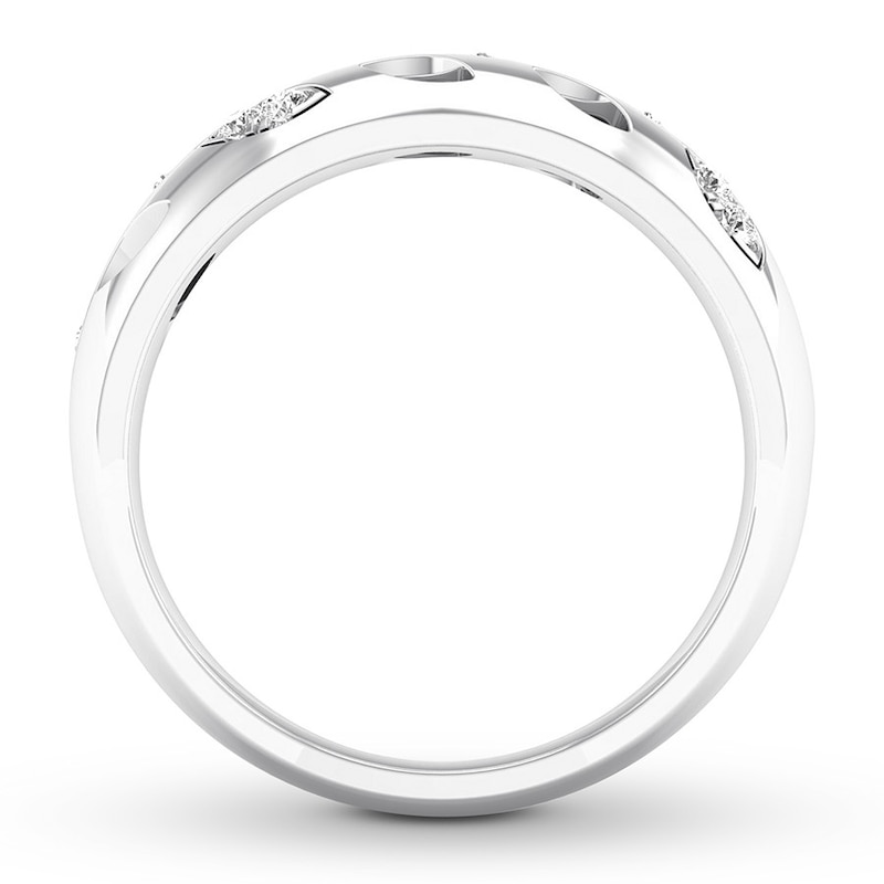 Main Image 2 of Diamond Anniversary Band 1/10 ct tw Round-cut 10K White Gold