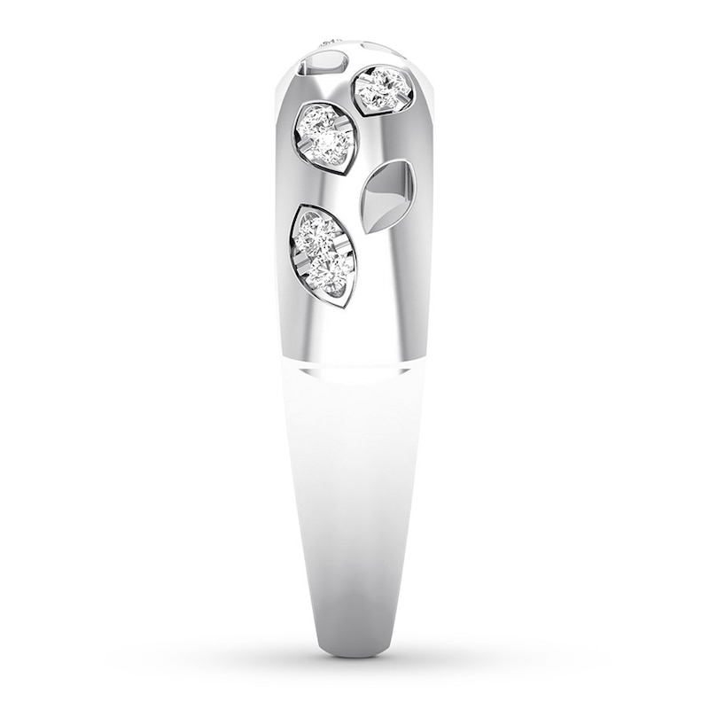 Main Image 3 of Diamond Anniversary Band 1/10 ct tw Round-cut 10K White Gold