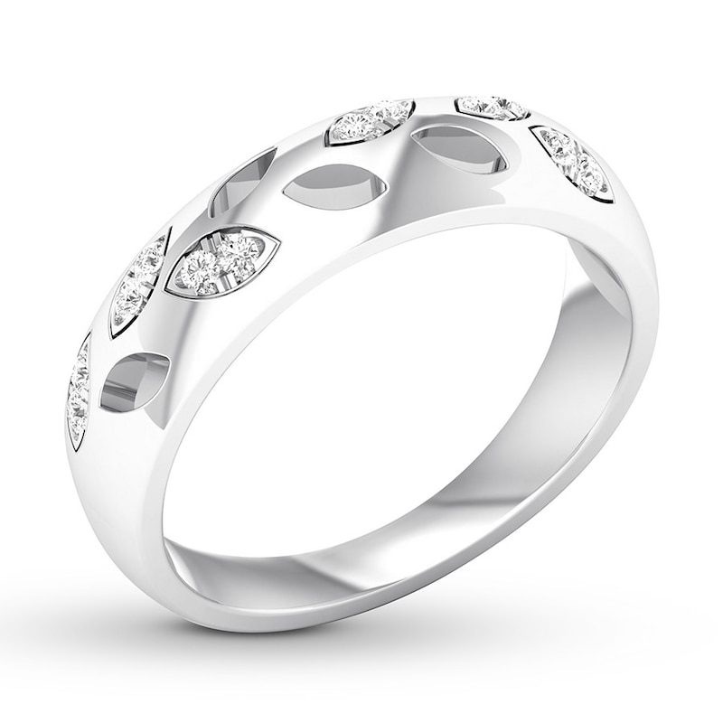 Main Image 4 of Diamond Anniversary Band 1/10 ct tw Round-cut 10K White Gold