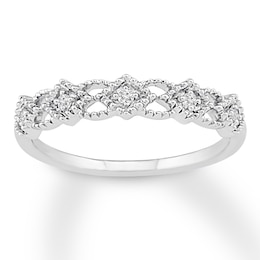 Adore Diamond Anniversary Band 1/20 ct tw Round-cut 10K White Gold