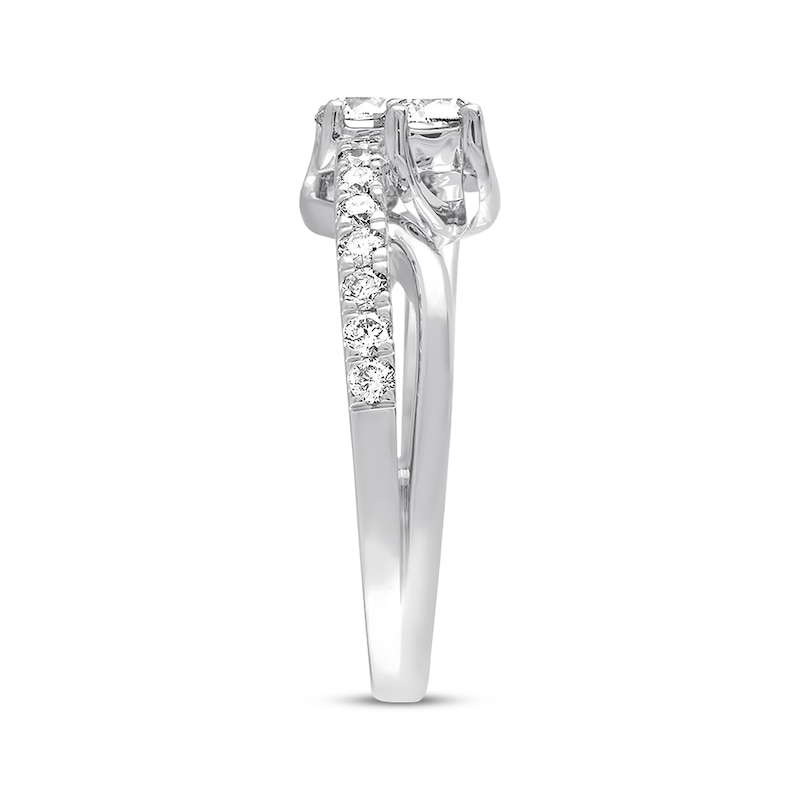 Main Image 2 of Ever Us Two-Stone Diamond Ring 1 ct tw Round-cut 14K White Gold