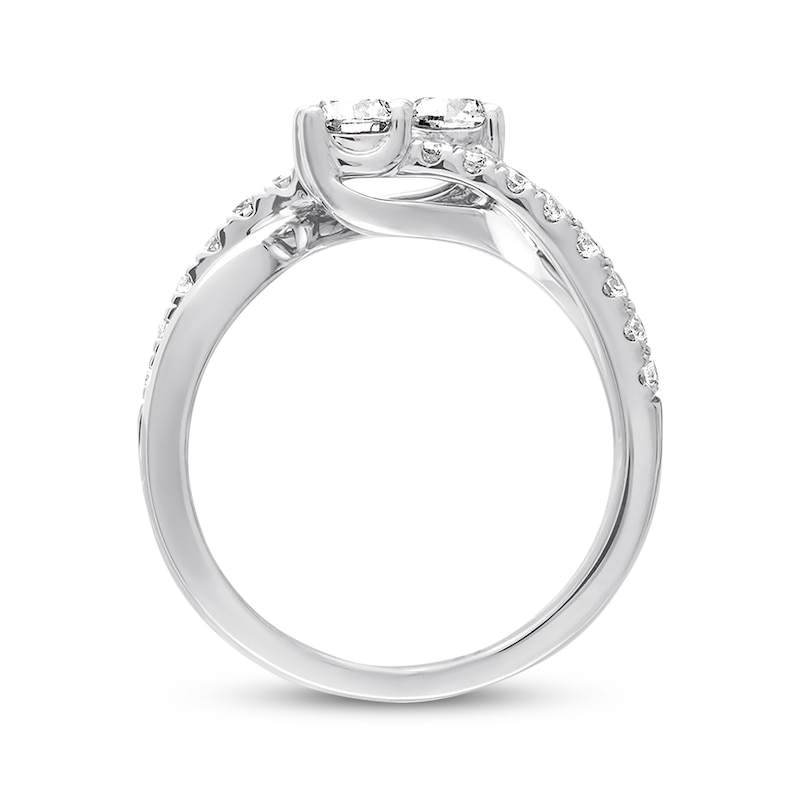 Main Image 3 of Ever Us Two-Stone Diamond Ring 1 ct tw Round-cut 14K White Gold