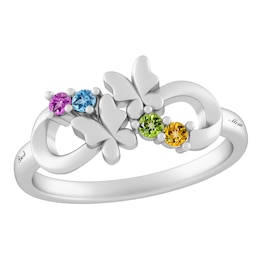 Color Stone Family Butterfly Ring
