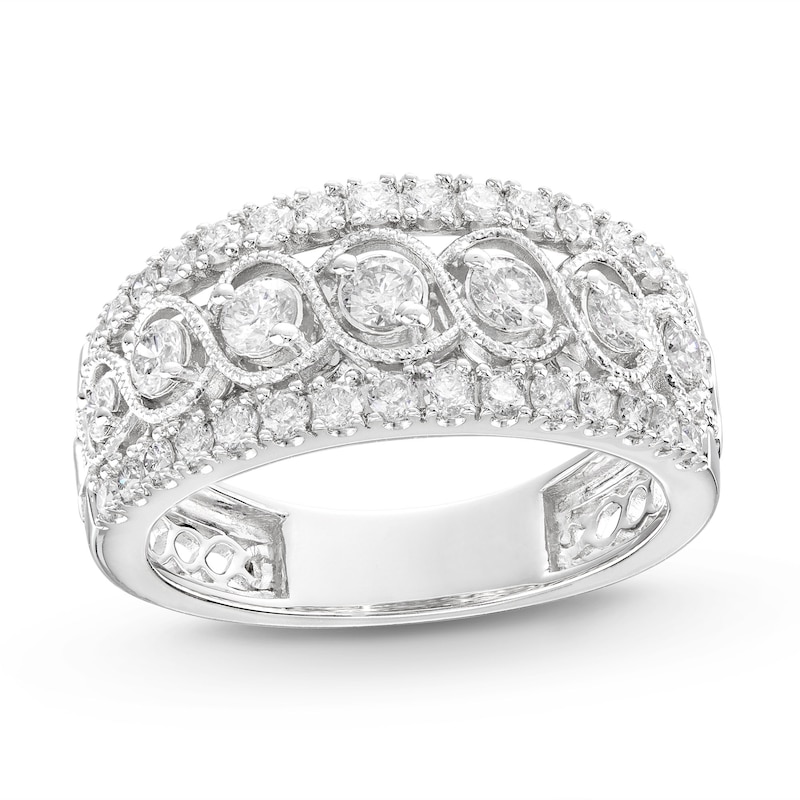 Main Image 1 of Diamond Anniversary Band 1 ct tw Round-cut 10K White Gold