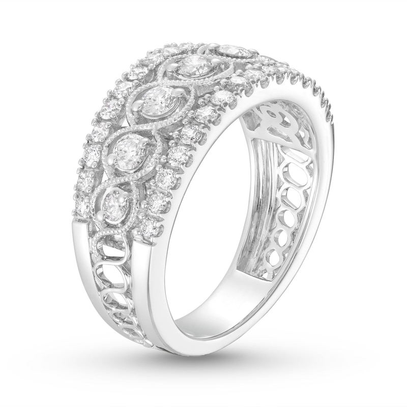 Main Image 2 of Diamond Anniversary Band 1 ct tw Round-cut 10K White Gold