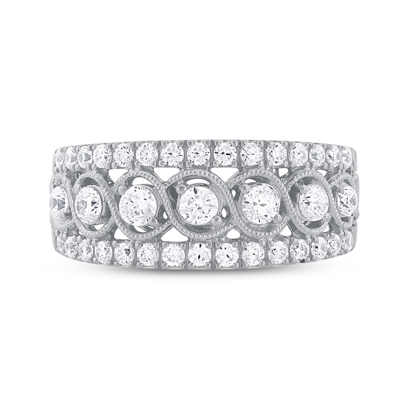 Main Image 4 of Diamond Anniversary Band 1 ct tw Round-cut 10K White Gold